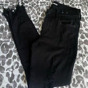 Express black ripped skinny jeans/ ankle legging Sz 0